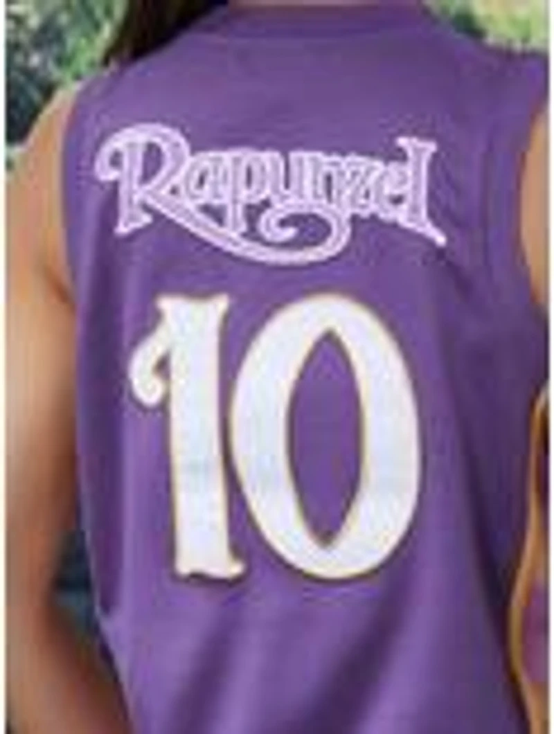 Disney Tangled Rapunzel Embroidered Women's Cropped Basketball Jersey — BoxLunch Exclusive