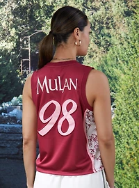 Disney Mulan Embroidered Women's Cropped Basketball Jersey — BoxLunch Exclusive