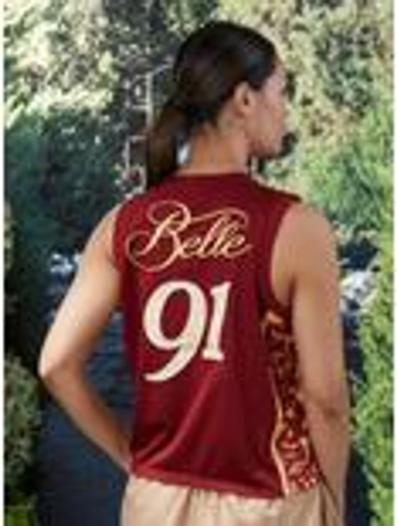 Disney Beauty and the Beast Belle Women's Cropped Basketball Jersey — BoxLunch Exclusive