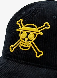 One Piece Straw Hat Crew Jolly Roger Corduroy Ball Cap - BoxLunch Exclusive