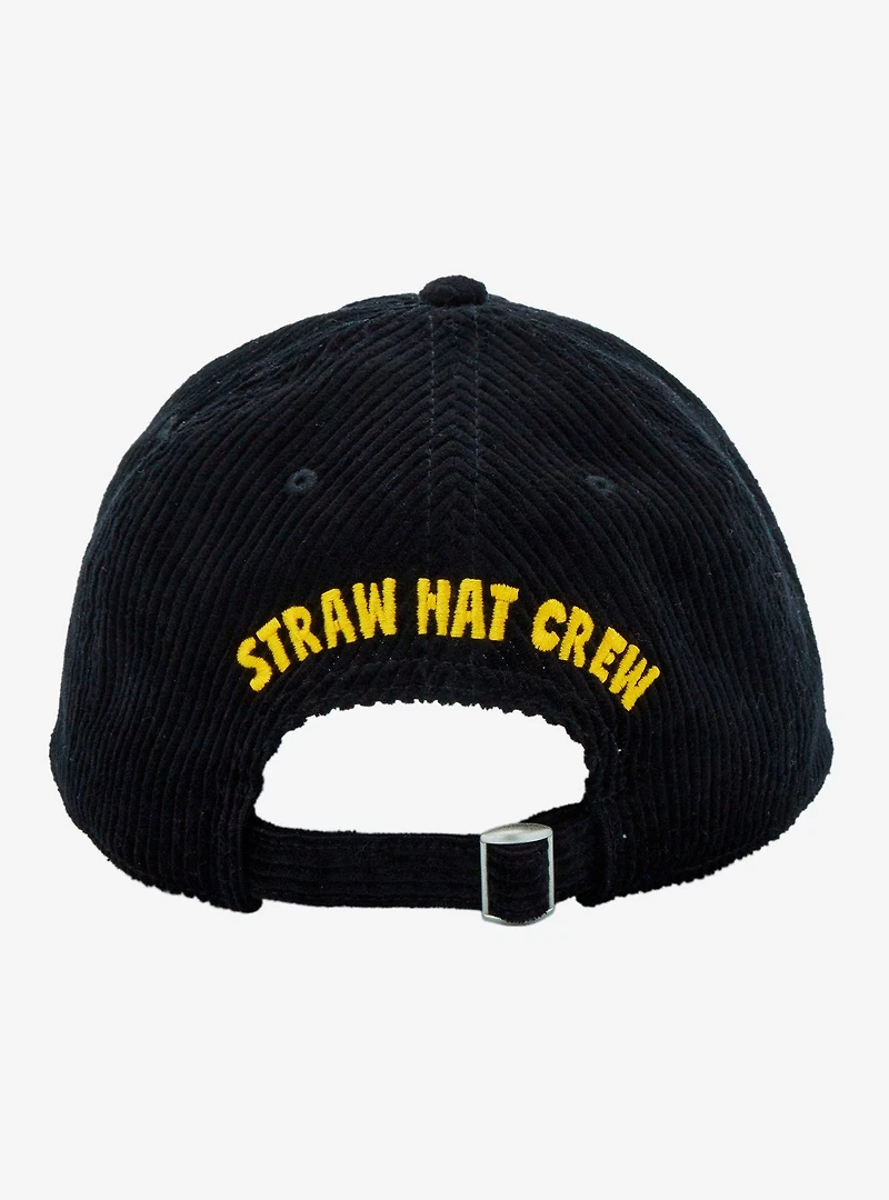 One Piece Straw Hat Crew Jolly Roger Corduroy Ball Cap - BoxLunch Exclusive