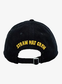One Piece Straw Hat Crew Jolly Roger Corduroy Ball Cap - BoxLunch Exclusive