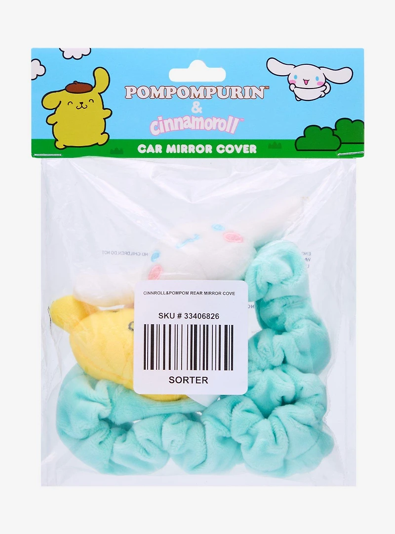 Sanrio Pompompurin & Cinnamoroll Plush Rearview Mirror Cover