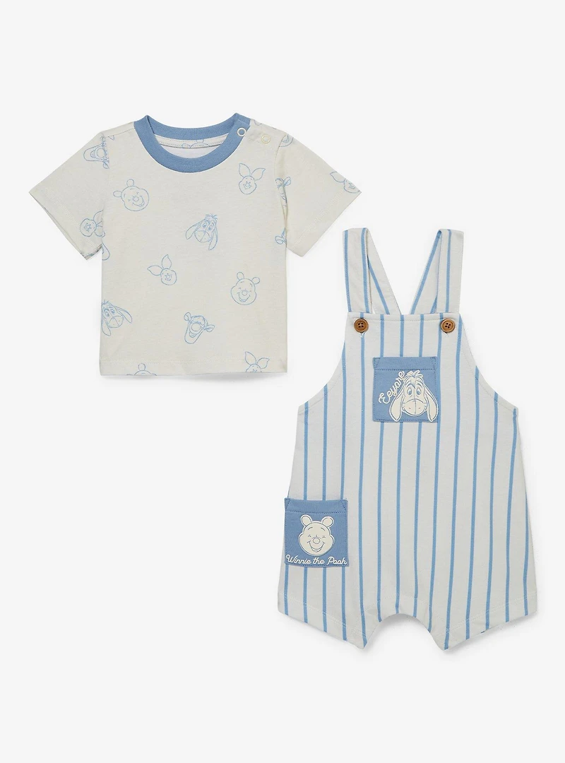 Disney Winnie the Pooh Eeyore and Friends Striped Infant Overall Shirt Set - BoxLunch Exclusive