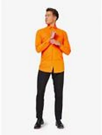 Orange Long Sleeve Button-Up Shirt