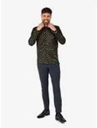 Shiny Polka Star Long Sleeve Button-Up Shirt