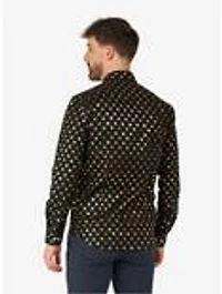 Shiny Polka Star Long Sleeve Button-Up Shirt