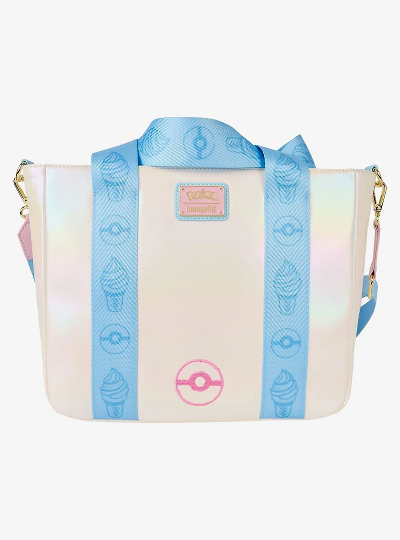 Loungefly Pokémon Pikachu Iridescent Desserts Crossbody Tote with Coin Purse