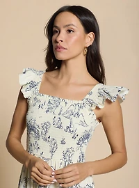 Disney Winnie the Pooh Hundred Acre Wood Smock Midi Dress