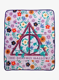 Harry Potter Deathly Hallows Floral Throw — BoxLunch Exclusive