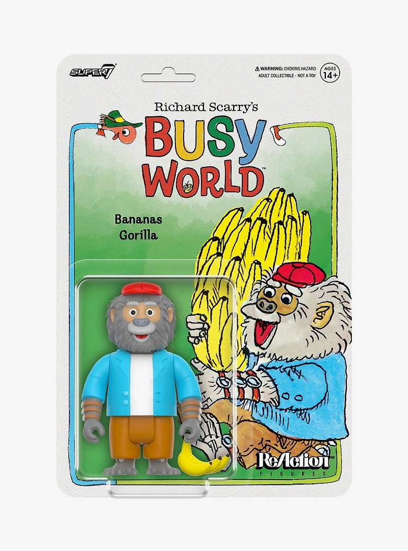 Super7 ReAction Richard Scarry's Busy World Bananas Gorilla Figure