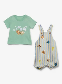 Disney Pixar Finding Nemo Striped Infant T-Shirt and Overall Set