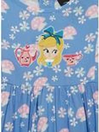 Disney Alice's Wonderland Bakery Mushroom Allover Print Ruffle Toddler Dress