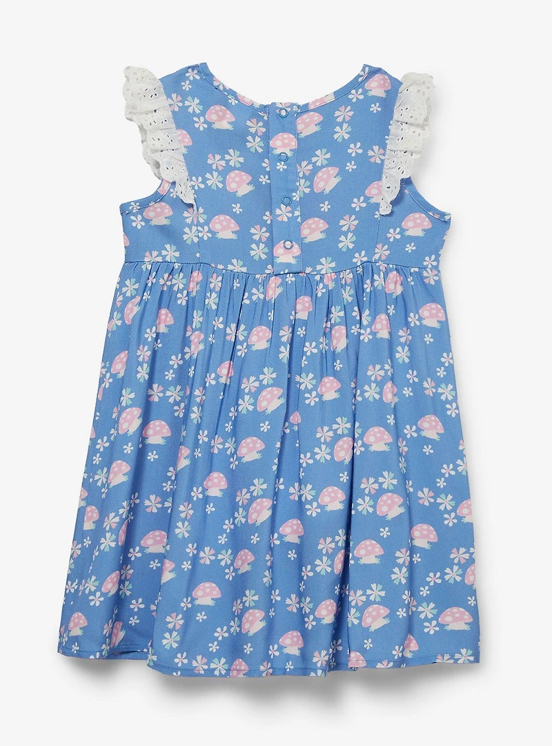 Disney Alice's Wonderland Bakery Mushroom Allover Print Ruffle Toddler Dress