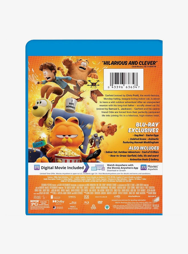The Garfield Movie Blu-Ray Disc