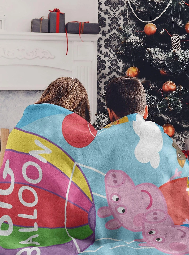 Peppa Pig Big Balloon Micro Raschel Throw