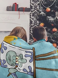 SpongeBob SquarePants Squidward Art Micro Raschel Throw