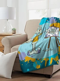 SpongeBob SquarePants Squidward Art Micro Raschel Throw