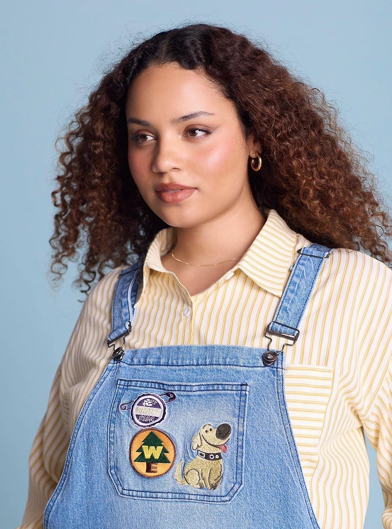 Disney Pixar Up Character Patchwork Women's Plus Overalls - BoxLunch Exclusive