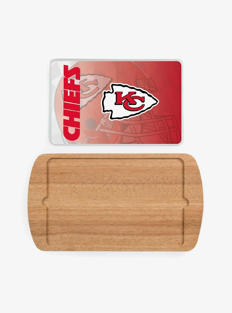 NFL Kansas City Chiefs Football Field Glass Top Cutting Board