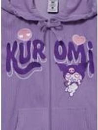 Sanrio Kuromi Corduroy Zippered Women's Hoodie - BoxLunch Exclusive