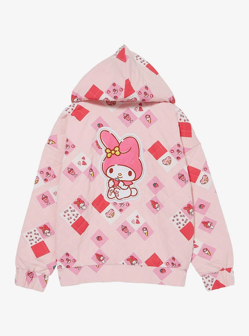 Sanrio My Melody Quilted Pink Women's Zip Hoodie