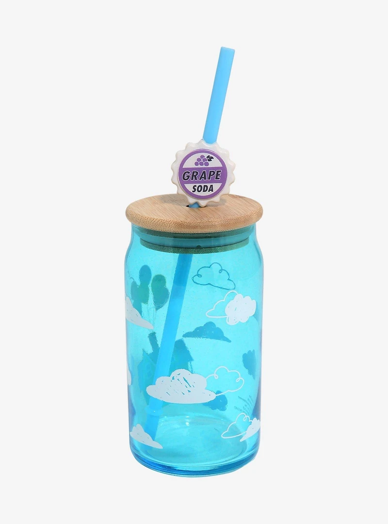 Disney Pixar Up Floating House Glass Tumbler with Straw Charm