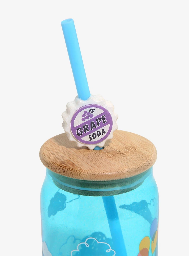 Disney Pixar Up Floating House Glass Tumbler with Straw Charm