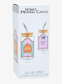 Studio Ghibli® Howl's Moving Castle Calcifer Stained Glass Portrait Glass Tumbler with Straw - BoxLunch Exclusive