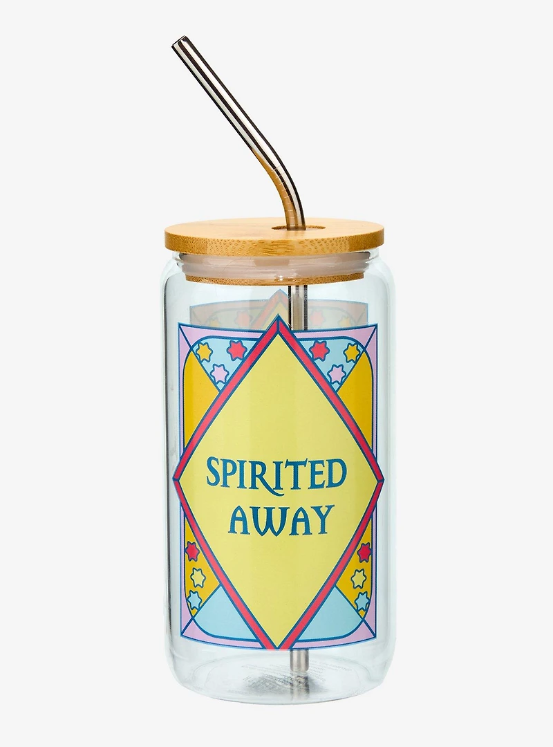 Studio Ghibli® Spirited Away No Face Stained Glass Portrait Glass Tumbler with Straw - BoxLunch Exclusive