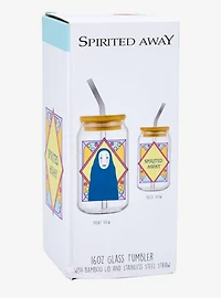 Studio Ghibli® Spirited Away No Face Stained Glass Portrait Glass Tumbler with Straw - BoxLunch Exclusive