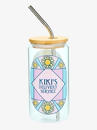 Studio Ghibli® Kiki's Delivery Service Jiji Stained Glass Portrait Glass Tumbler with Straw - BoxLunch Exclusive