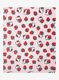 Sanrio Hello Kitty Strawberry Allover Print Fleece Throw - BoxLunch Exclusive