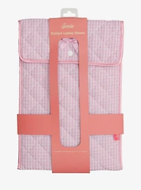 Sonix Pink Gingham Quilted Laptop Sleeve