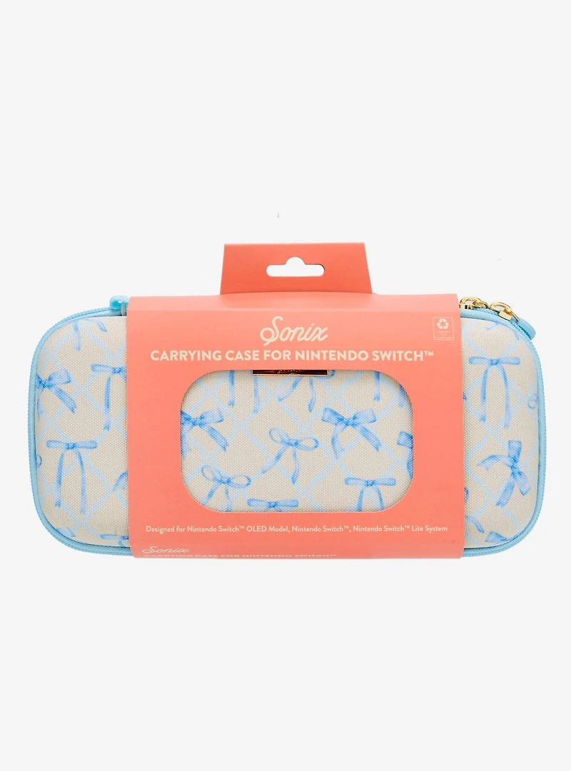 Sonix Blue Ribbon and Bows Allover Print Nintendo Switch Case
