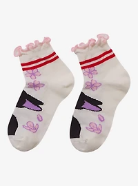 Studio Ghibli® Kiki's Delivery Service Jiji Cherry Blossom Quarter Crew Socks - BoxLunch Exclusive