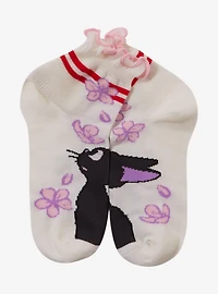 Studio Ghibli® Kiki's Delivery Service Jiji Cherry Blossom Quarter Crew Socks - BoxLunch Exclusive