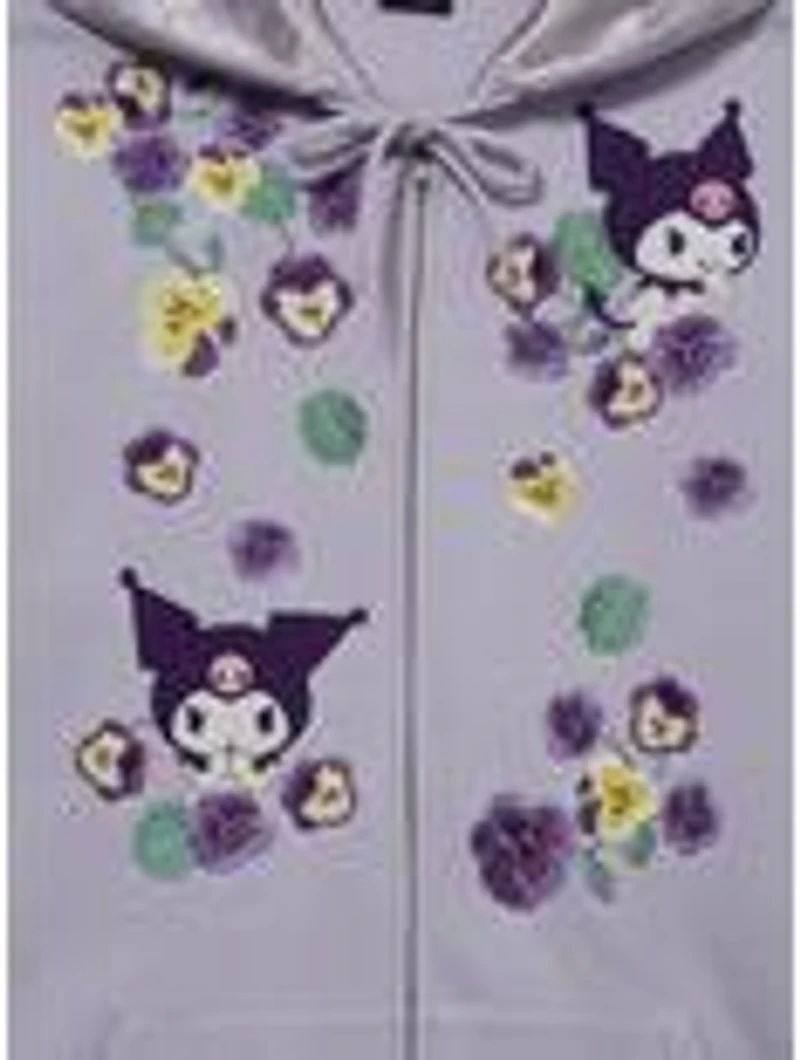 Sanrio Kuromi Floral Zippered Hoodie - BoxLunch Exclusive