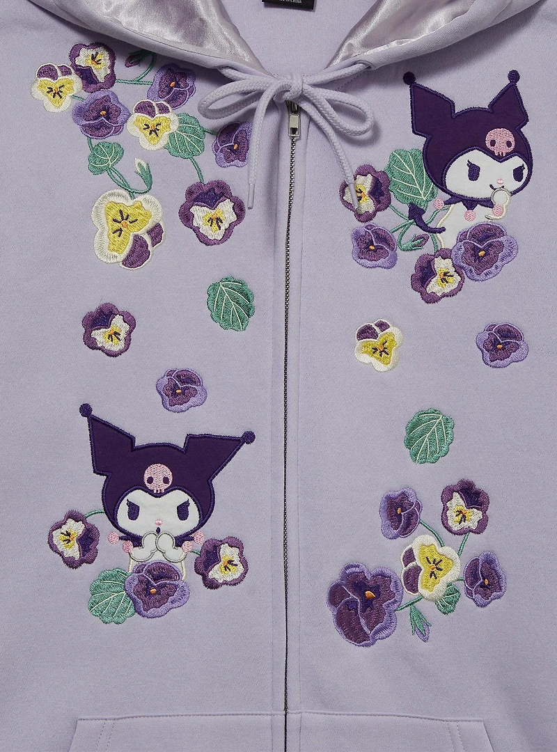 Sanrio Kuromi Floral Zippered Hoodie - BoxLunch Exclusive