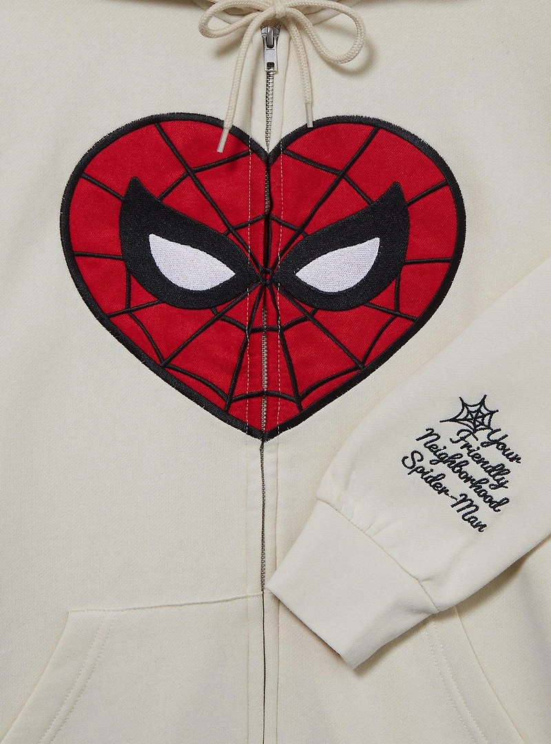 Marvel Spider-Man Heart Mask Zip Hoodie — BoxLunch Exclusive