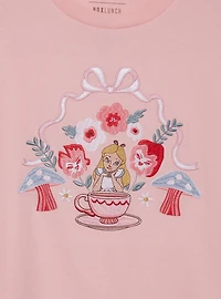 Disney Alice Wonderland Floral Embroidered Women's T-Shirt - BoxLunch Exclusive