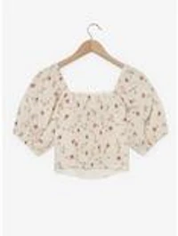 Disney Beauty and the Beast Chip & Roses Allover Print Women's Crop Top - BoxLunch Exclusive