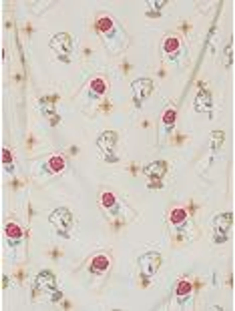 Disney Beauty and the Beast Chip & Roses Allover Print Women's Crop Top - BoxLunch Exclusive