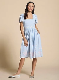Disney The Aristocats Marie Embroidered Midi Dress