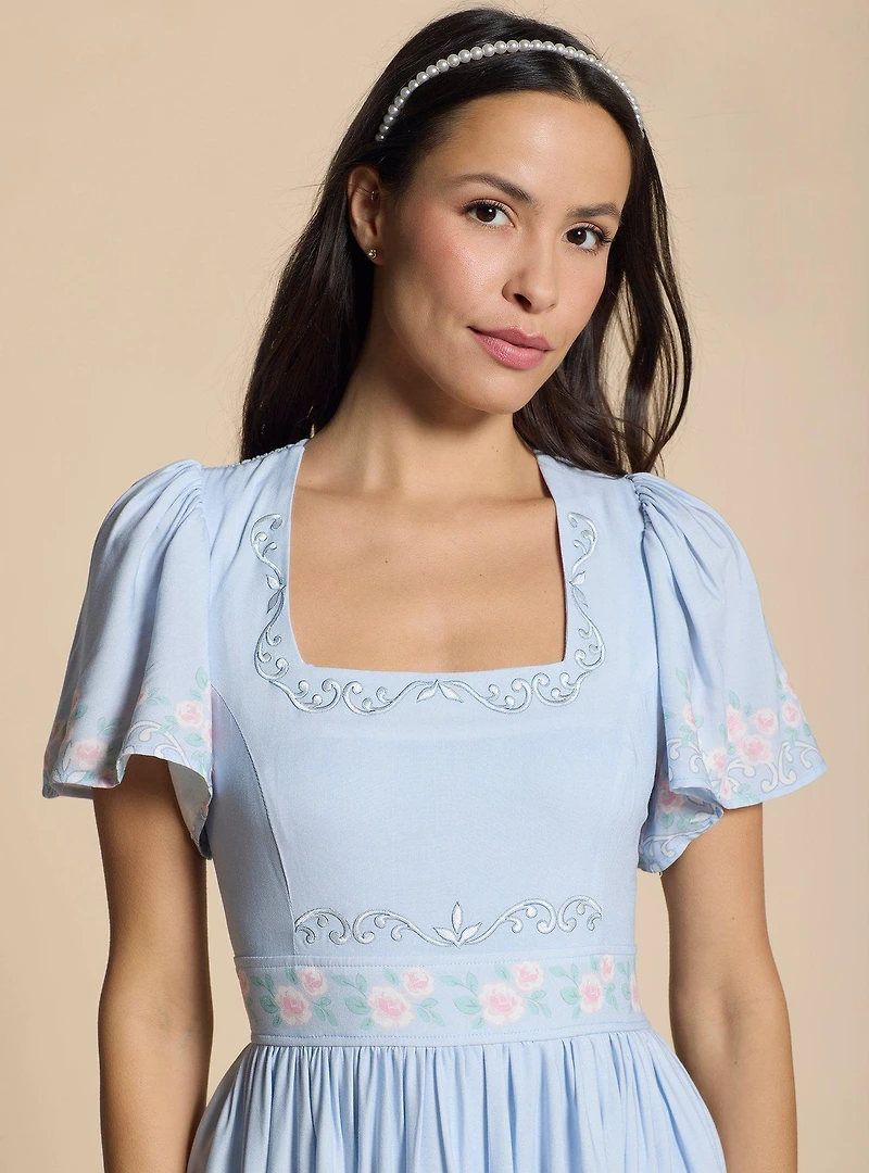 Disney The Aristocats Marie Embroidered Midi Dress