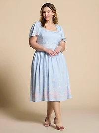 Disney The Aristocats Marie Embroidered Plus Midi Dress