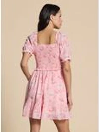 Disney Alice Wonderland Pink Cinched Smock Dress