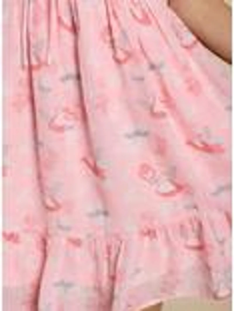 Disney Alice Wonderland Pink Cinched Smock Dress