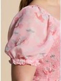 Disney Alice Wonderland Pink Cinched Smock Plus Dress