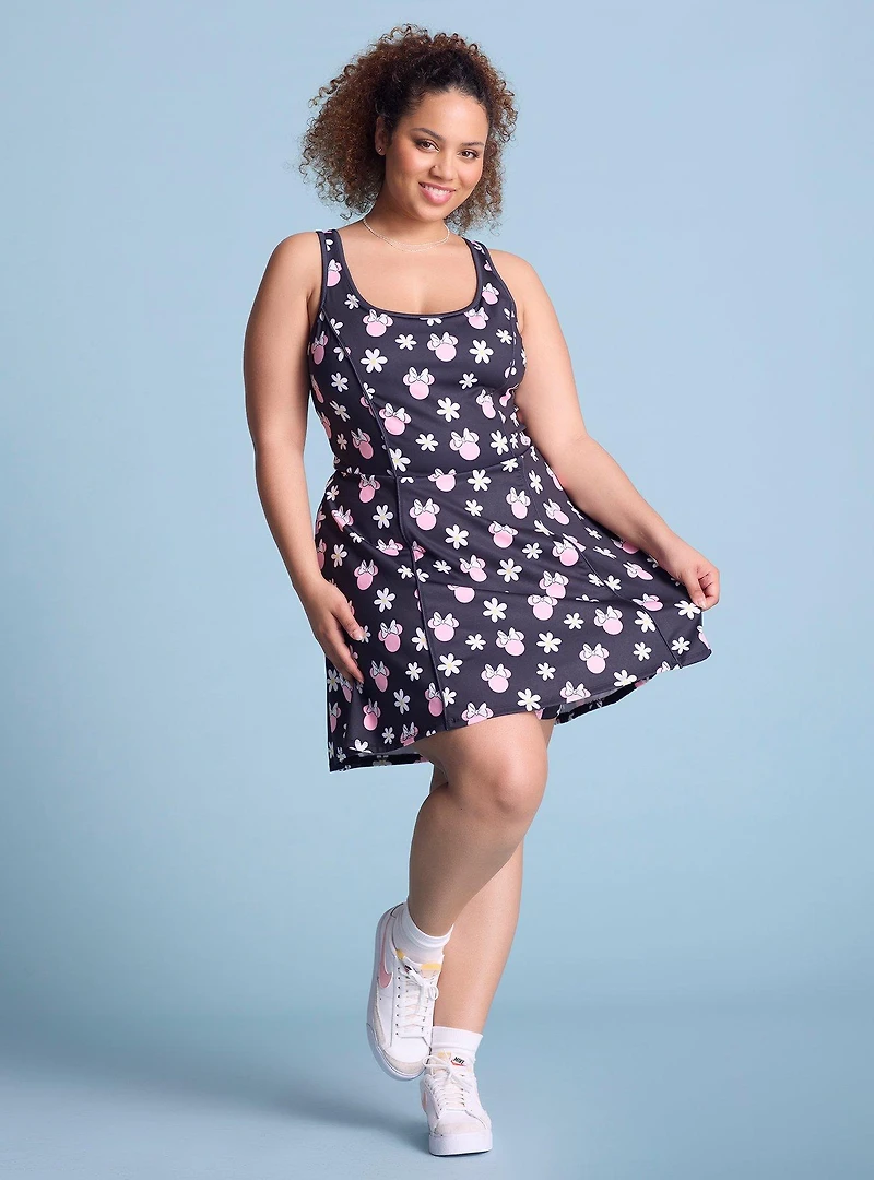 Disney Minnie Mouse Floral Allover Print Plus Active Dress